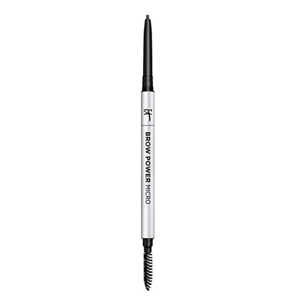 IT Cosmetics Brow Power Micro, Universal Taupe - Universal Eyebrow Pencil - Mimics The Look Of Real Hair - Budge-Proof Formula - Built-In Spoolie - 0.017 Oz